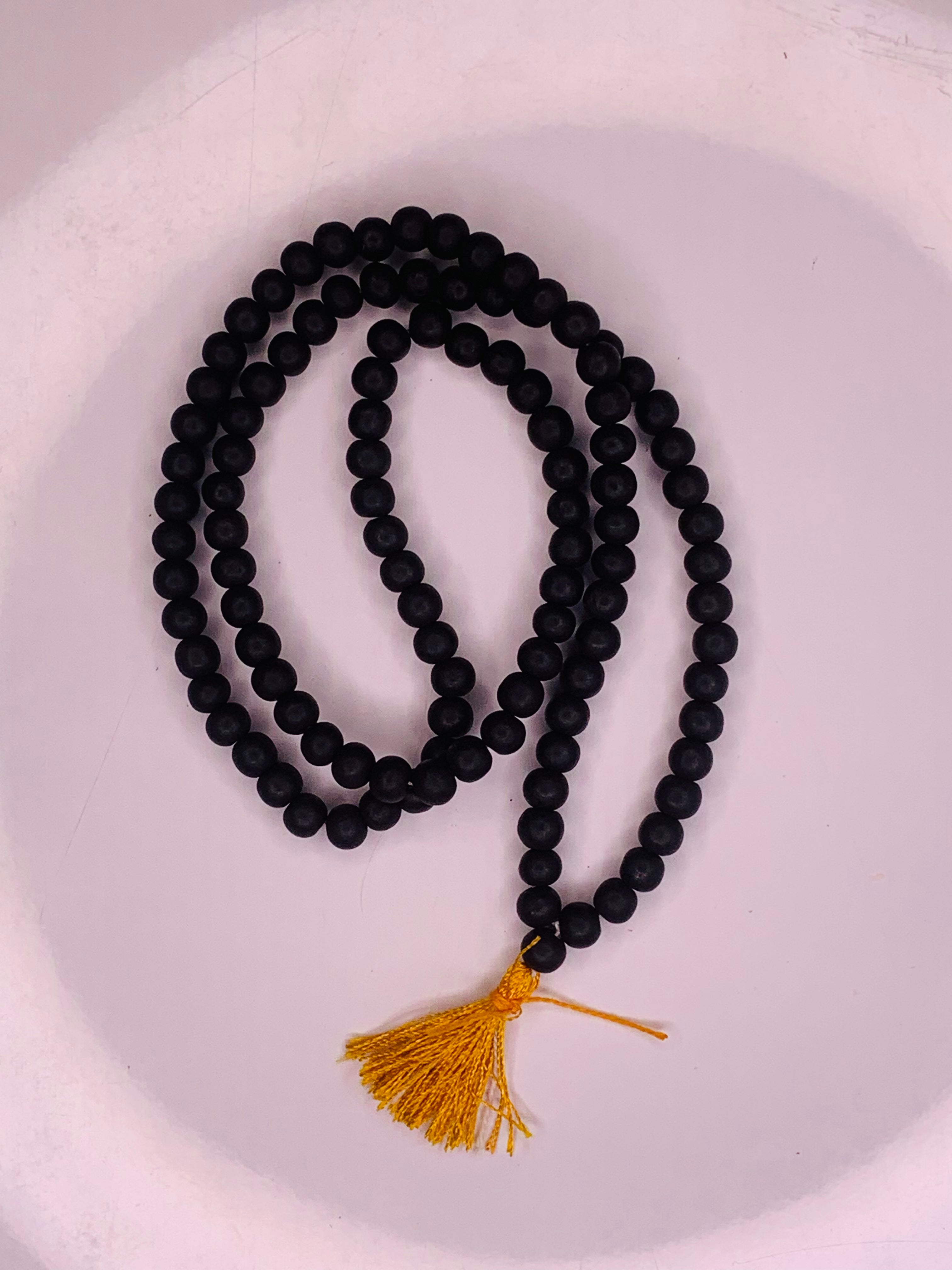 Karungali Mala (Black Ebony Wood Beads Mala)8mm size